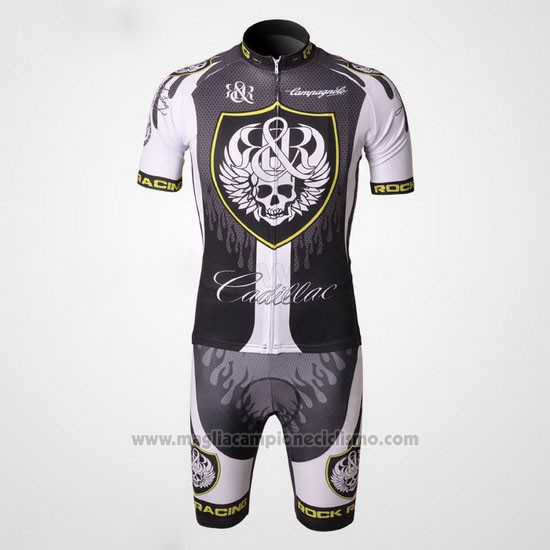 2010 Abbigliamento Ciclismo Rock Racing Argentato e Bianco Manica Corta e Salopette